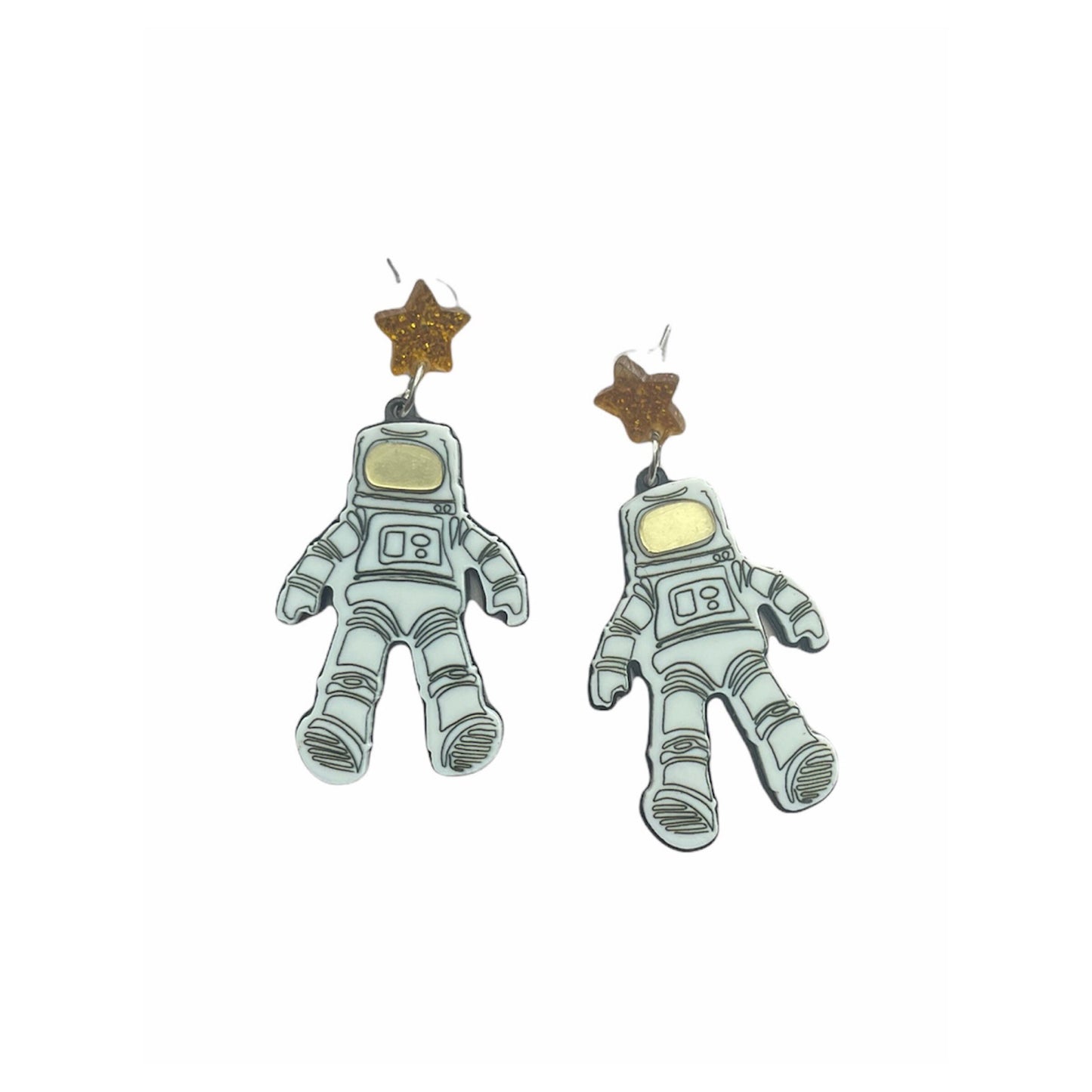 Astronaut Man on on the Moon Earrings